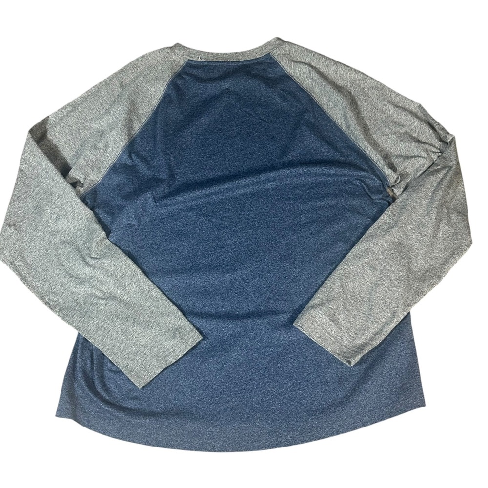 Vince Raglan Long Sleeve Baseball T-Shirt Mens Large Blue Grey Cotton M57999834 - Picture 3 of 9